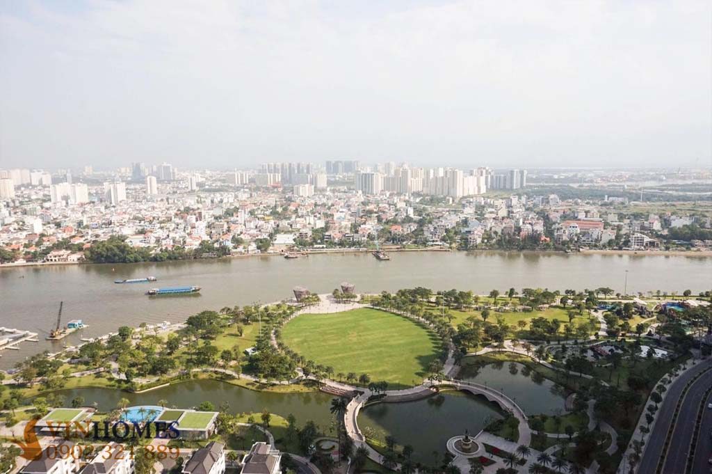 Toàn cảnh công viên Vinhomes Central Park nhìn từ căn hộ Landmark 81.